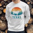 Texas Longhorn Cow Vintage Texan Cattle Herd Retro Sweatshirt Gifts for Him