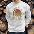 Vintage Powered By Meat Carnivore Woman Meat Eater Sweatshirt Gifts for Him