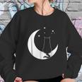 Black Cat On The Crescent Moon By The Starlight Sweatshirt Gifts for Her