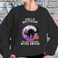 Buckle Up Buttercup Scary Halloween Black Cat Costume Witch Sweatshirt Gifts for Her