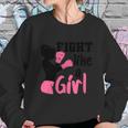 Cancer Fight Like A Girl Pink Ribbon Breast Cancer Graphic Design Printed Casual Daily Basic Sweatshirt Gifts for Her