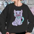 Creepy Kawaii Anime Cat Horror Pastel Goth Sweatshirt Gifts for Her