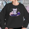 Cute Kawaii Pastel Goth Cat Witch Purple Halloween Art Sweatshirt Gifts for Her