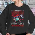 Dabbing Heart Masked Happy Valentines Day Frontline Warrior Sweatshirt Gifts for Her