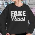 Distressed Fake News Logo Sweatshirt Gifts for Her