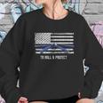 Distressed Police Thin Blue Line Jiu Jitsu Sweatshirt Gifts for Her