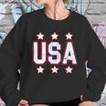 Distressed Usa Patriotic Logo Sweatshirt Gifts for Her