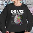 Embrace Neurodiversity Brain Sweatshirt Gifts for Her