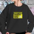 Funny Novelty Caution Sign Invincible Rabbit Ahead Sweatshirt Gifts for Her