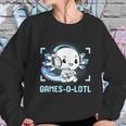 Gamesolotl Axolotl Video Gamer Kawaii Pastel Goth Anime Boys Graphic Design Printed Casual Daily Basic Sweatshirt Gifts for Her