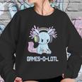 Gamesolotl Axolotl Video Gamer Kawaii Pastel Goth Anime Graphic Design Printed Casual Daily Basic Sweatshirt Gifts for Her