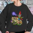 Gnome Riding Frog Hippie Peace Fantasy Psychedelic Forest Sweatshirt Gifts for Her