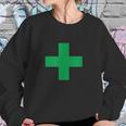 Green Medical Marijuana Cross Symbol Cannabis Medicine Sweatshirt Gifts for Her