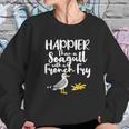 Happier Than A Seagull With A French Fry Funny Summer Sweatshirt Gifts for Her