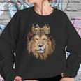 Lion Head Golden Crown Art Canvas King Sweatshirt Gifts for Her