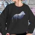 Lone Wolf Survives The Mountain Silhouette Art Sweatshirt Gifts for Her