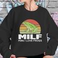 Milf Man I Love Frogs Funny Saying Frog Lovers Graphic Design Printed Casual Daily Basic Sweatshirt Gifts for Her