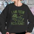 Neon Green Alien Pizza Planet Sweatshirt Gifts for Her