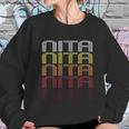 Nita Retro Wordmark Pattern Vintage Style Sweatshirt Gifts for Her