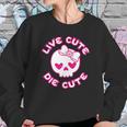 Pastel Goth Live Cute Die Cute Skull Bow And Heart Shape Sweatshirt Gifts for Her