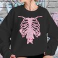 Pink Ribs Bat Pastel Goth Halloween Kawaii Skeleton Witch Sweatshirt Gifts for Her