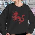 Red Chinese Firedrake Dragon Print Art Wear Sweatshirt Gifts for Her