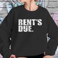 Rents Due Work Hard Bodybuilder Weightlifting Distressed Graphic Design Printed Casual Daily Basic Sweatshirt Gifts for Her