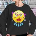 Smiling Emojis Lady Bling Face Glasses Costume Sweatshirt Gifts for Her