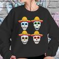 Sugar Skull Sombrero Dia De Los Muertos Mexican Day Of Dead Sweatshirt Gifts for Her