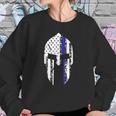 Thin Blue Line Spartan Helmet Sweatshirt Gifts for Her