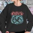 Historic American Route Icon Weathered Highway 66 Road Sign Sweatshirt Gifts for Her