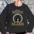 Never Underestimate A Woman Love Slash Sweatshirt Gifts for Her