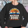 Vintage March 2001 21 Years Old Fishing Lover 21St Birthday Sweatshirt Gifts for Her