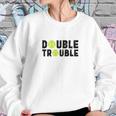 Double Trouble Doubles Players Funny Tennis Sweatshirt Gifts for Her