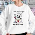 Life Is Better With Bon Jovi Snoopy Rock Band Sweatshirt Gifts for Her