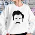 Parks And Rec Fans Ron Swanson Mustache Face Silhouette Sweatshirt Gifts for Her