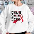 Stroke Survivor Red Ribbon Awareness Sweatshirt Gifts for Her