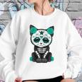 Sugar Skull Cat Day Of The Dead Cat Sweatshirt Gifts for Her