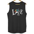 Dog Grooming Love Dogs Pet Daycare Groomer Vintage Paw Print Unisex Tank Top