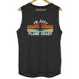 Im Just Plane Crazy Funny Pilot Pun Vintage Retro Sunset Unisex Tank Top