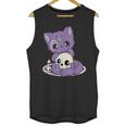 Kawaii Pastel Goth Cute Creepy Black Cat And Skull Anime Nu Unisex Tank Top