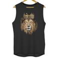 Lion Head Golden Crown Art Canvas King Unisex Tank Top