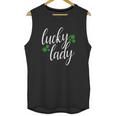 Lucky Lady St Patricks Day Dark Heather Unisex Tank Top