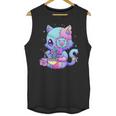 Pastel Goth Aestic Kawaii Creepy Cat Eating Ramen Noodles Unisex Tank Top