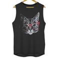 Red Linda Glasses Cat Sassy Funny Kitty Belcher Cute Unisex Tank Top