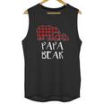 Red Plaid Papa Bear Two Cubs Matching Buffalo Pajama Xmas Unisex Tank Top