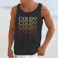 Colby Retro Wordmark Pattern Vintage Style Unisex Tank Top Gifts for Her