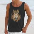 Lion Head Golden Crown Art Canvas King Unisex Tank Top Gifts for Her