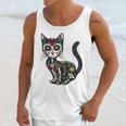 Cute Sugar Skull Mexican Cat Halloween Day Of The Dead Unisex Tank Top Gifts for Her