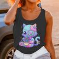 Pastel Goth Aestic Kawaii Creepy Cat Eating Ramen Noodles Unisex Tank Top Gifts for Women